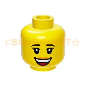 レゴ LEGO パーツ ばら売り #3626cpb1352 ミニフィグヘッド：イエロー(そばかす笑顔...