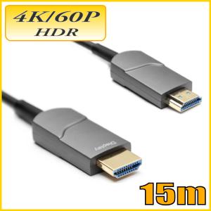 HDMI 15m 4K@60対応 アクティブオプティカルケーブル コネクタ固定