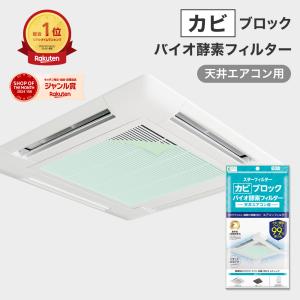 カビ ブロック バイオ 酵素 フィルター 天井 エアコン 用 57×57cm 1枚入 シールタイプ 防カビ 帯電 スターフィルター 3点でメール便送料無料｜starfilter