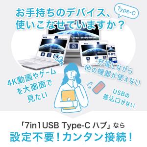 USBハブ USB Type-C ハブ 変換ア...の詳細画像1