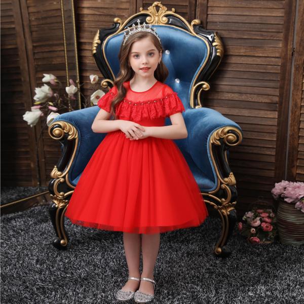 子供 ドレス 女の子 ピアノ発表会 キッズワンピース ジュニアドレス 結婚式 ノースリーブ 花柄 可...