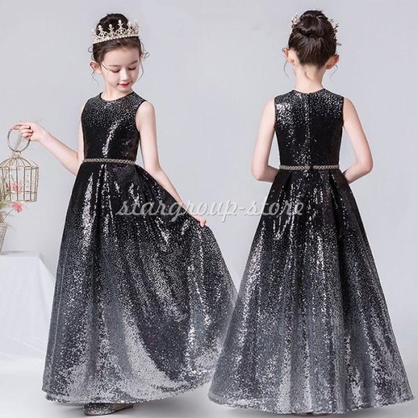 人気ドレス 子供ドレス ロングドレス ピアノ発表会 ドレス ジュニアドレス 発表会 結婚式 演奏会 ...