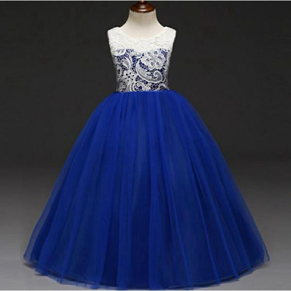 キッズドレス 子供服 フォーマル 子供ドレス ワンピース マキシ丈 レース刺繍 チュールワンピース ...