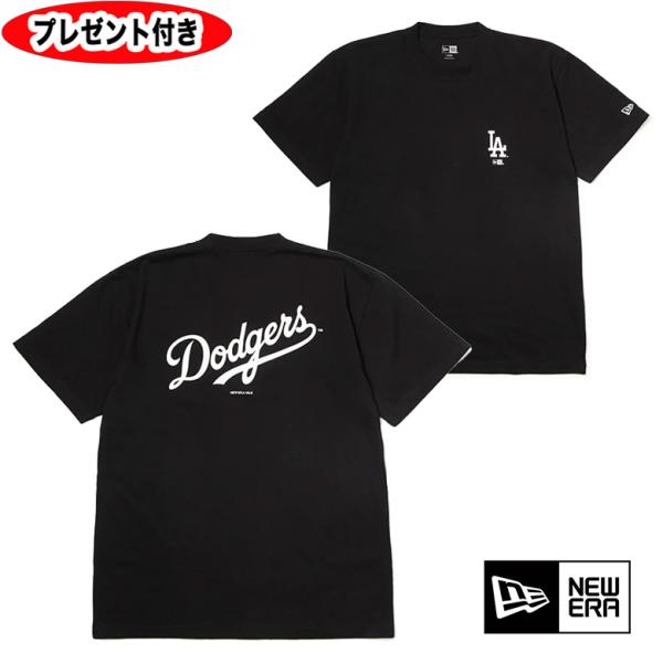 ニューエラ 半袖 コットン Tシャツ ロサンゼルス・ドジャース ブラック レギュラーフィット 　NE...