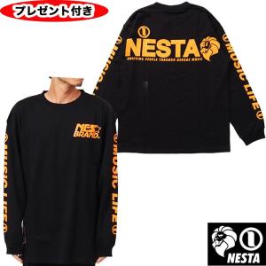 ネスタブランド　NESTA BRAND バック ビッグ プリント ロング スリーブ 長袖　ロンｔ　ビッグサイズ　大きいサイズ｜starjack