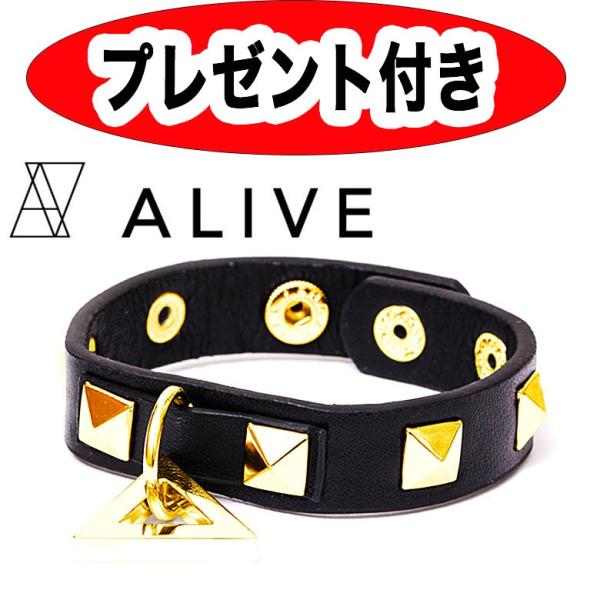 alive ALIVE アライブ STUDS BRACELET Gold アライブ スタッズ ブレス...