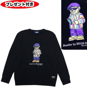 ギミーファイブ 長袖Tシャツ ロンT GIMME FIVE BIGGIE BEAR CREW NECK（BLACK） ｔシャツ GM109-14　ベア―　黒　ブラック　ビギ―ベアクルー ポロ｜starjack