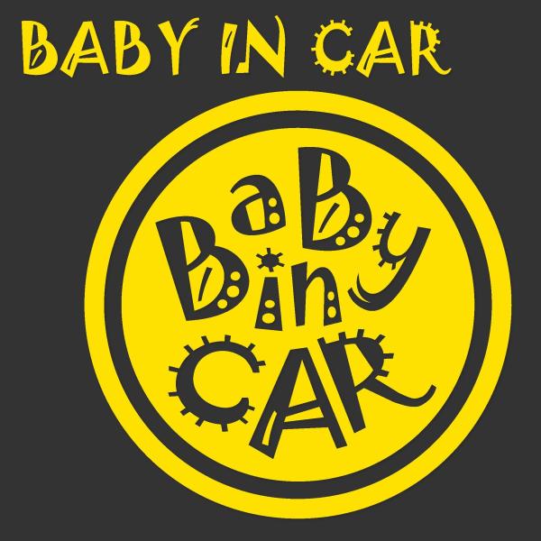 BABY IN CAR　ベビーインカーステッカー　ポップなサークル　お試しサンプル付