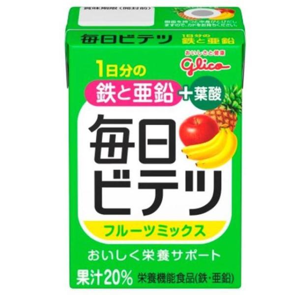 毎日ビテツ フルーツミックス 100mL×15本 ＊栄養機能食品 江崎グリコ アイクレオ