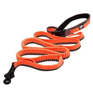 IKENOKOI犬用リード 伸縮可 滑り止め 腰に掛ける可 両手解放 頑丈 小型犬 中型犬 大型犬用 お出かけ お散歩(オレンジ M 1.4m-