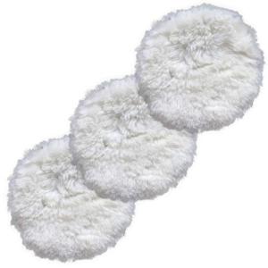 【ASPALAND】 ウール バフ 羊毛バフ 車磨き ポリッシャー 研磨 用 マジック式 塗装 洗車 3個 セット (100mm)