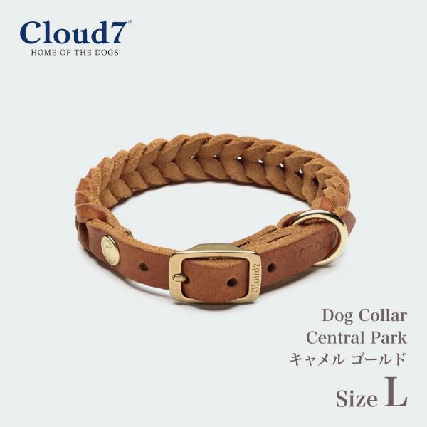 首輪 犬用 革 Cloud7 クラウド7 カラー セントラルパーク キャメル ゴールド Lサイズ D...