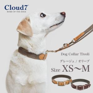 首輪 犬用 革 Cloud7 クラウド7 カラー チボリ グレージュ／オリーブ XS〜Mサイズ Dog Collar Tivoli 海外直輸入｜starry