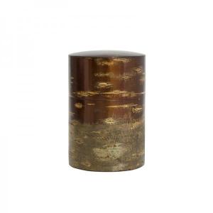 総皮茶筒　上辺ボカシ桜皮細工 樺細工(かばざいく) 冨岡商店　