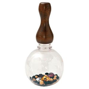 ベビー用玩具 ガラガラ TOY Grip with Globe Bottle - トイグリップ / 黒拭き漆仕上げ モクネジ×輪島キリモト MokuNeji / モクネジ｜starry
