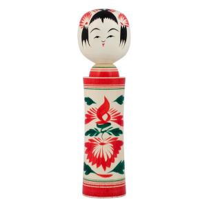 こけし 梅の花 赤 コケシ人形 創作こけし 招福開運 縁起物 花のこけし