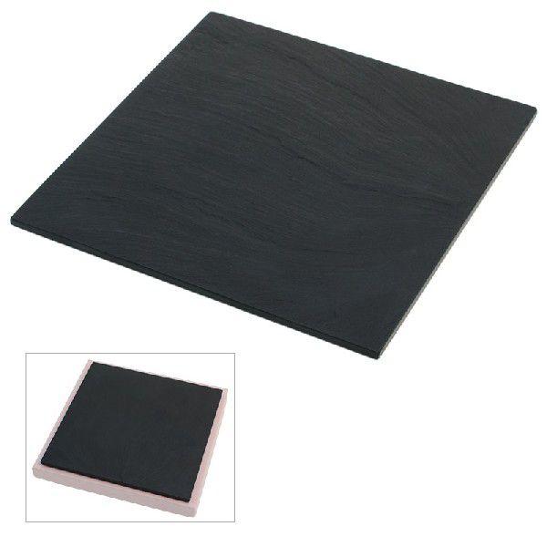 雄勝石皿　黒い玄昌石皿・角皿15cm雄勝石