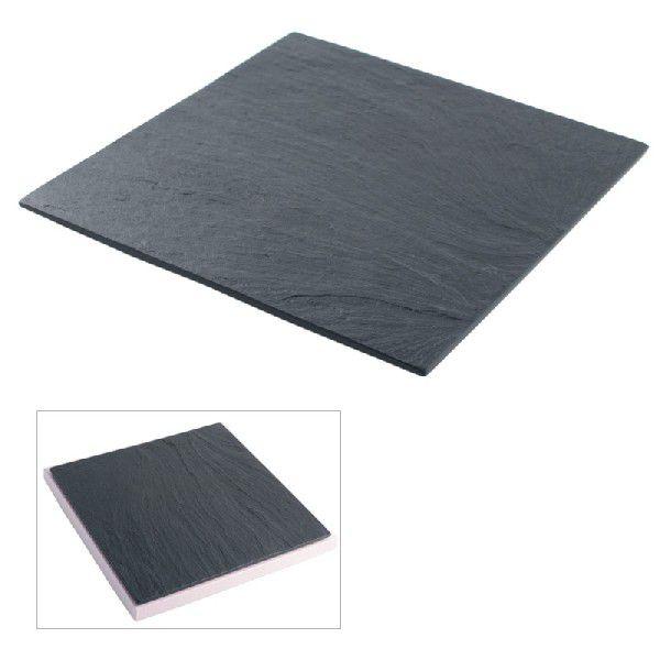 雄勝石皿　黒い玄昌石皿・角皿21cm