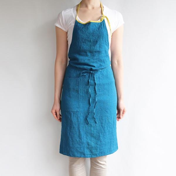 フルエプロン Lino e Lina A250e フルエプロン ミラ ブルーパヴォーネ ミモザ リネ...