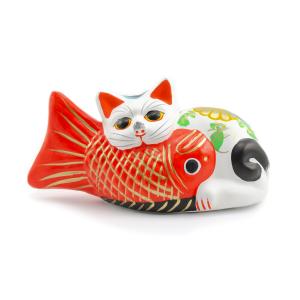 堤人形 つつみのおひなっこや- 鯛黒猫（大） 和のインテリア 土人形