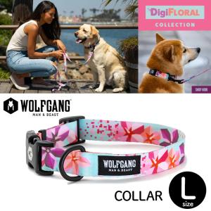 犬 首輪 ウルフギャング WOLFGANG DigiFloral COLLAR（L size 首周り：45〜66cm）アメリカンメイド クロネコゆうパケット対応｜starry