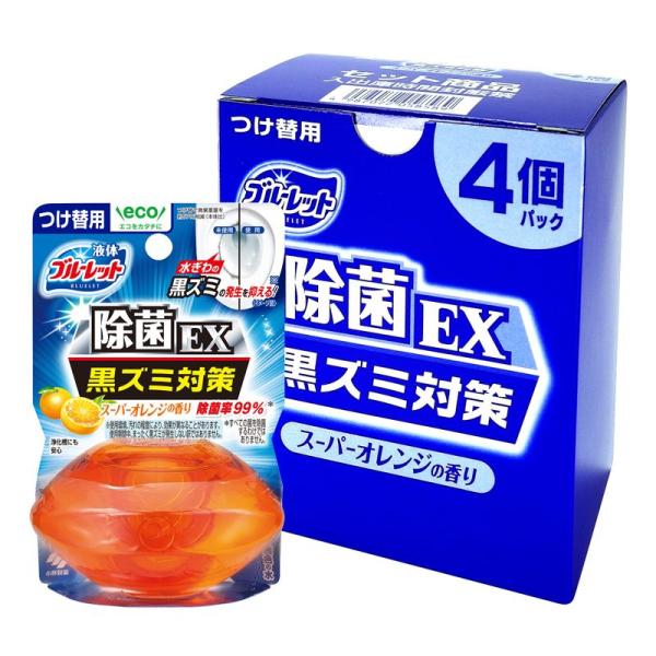 液体ブルーレットおくだけ除菌EX スーパーオレンジの香り 詰め替え用 4個パック 70ml トイレタ...