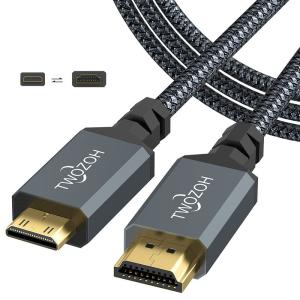 Twozoh Mini HDMI to HDMIケーブル 2M, 4K 60Hz UHD Mini-HDMIオス-HDMIオス変換ケーブル,｜stars-select