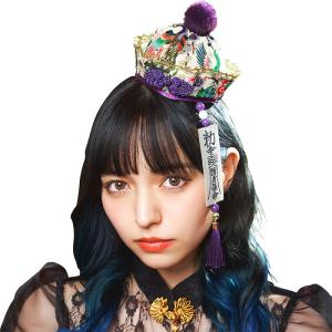 和柄キョンシー帽 紫 多屋来夢 パープル ホワイ...の商品画像