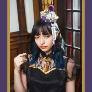 和柄キョンシー帽 紫 多屋来夢 パープル ホワ...の詳細画像4