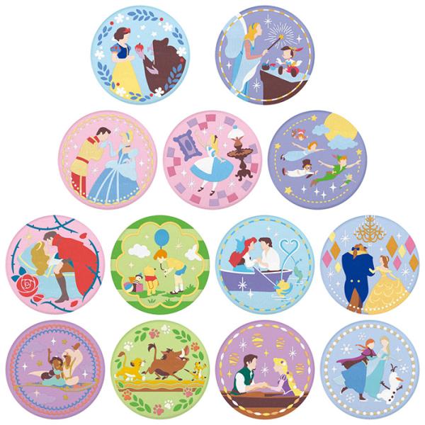 送料無料 BANDAI Candy Disney Characters 刺繍缶バッジビスケット 12...