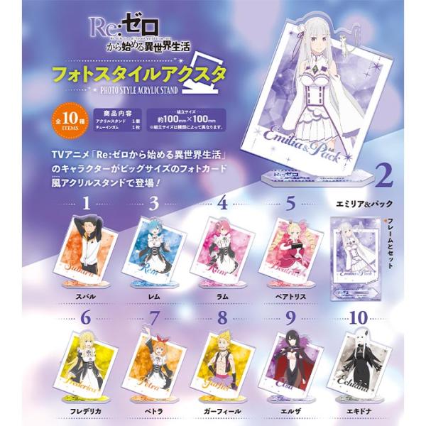 送料無料 F-toys Re:ゼロから始める異世界生活 フォトスタイルアクスタ 10個入 BOX ボ...