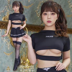 SecretRose スリットポリス バーレスクもも Momo コラボ ブラック ポリス 警察官 警察 制服 ランジェリー セクシー コスプレ コスチューム 勝負下着｜スターズ