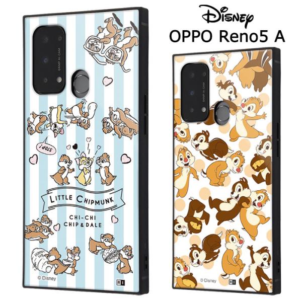 OPPO Reno5 A ディズニー チップ＆デール 耐衝撃 スクエア ハイブリッド ケース ソフト...