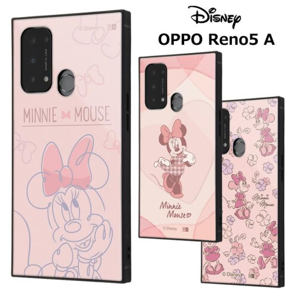 OPPO Reno5 A ディズニー ミニーマウス 耐衝撃 スクエア ハイブリッド スマホケース カ...