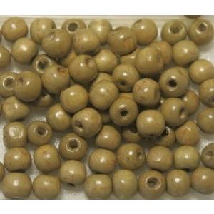 ウッドビーズ 約9X10mm  丸 マル・Lライトブラウン 約50個 38-LLB