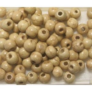 ウッドビーズ 約8.5x10mm  丸 マル・ナチュラルW 約50個 38-ORW