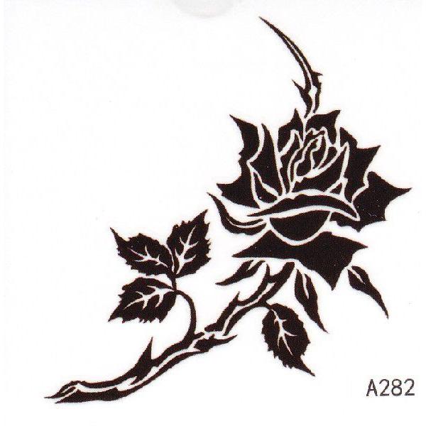 タトゥーシール 薔薇・バラ・ローズ　6x6cm　ハロウィン　仮装 コスプレ・a282