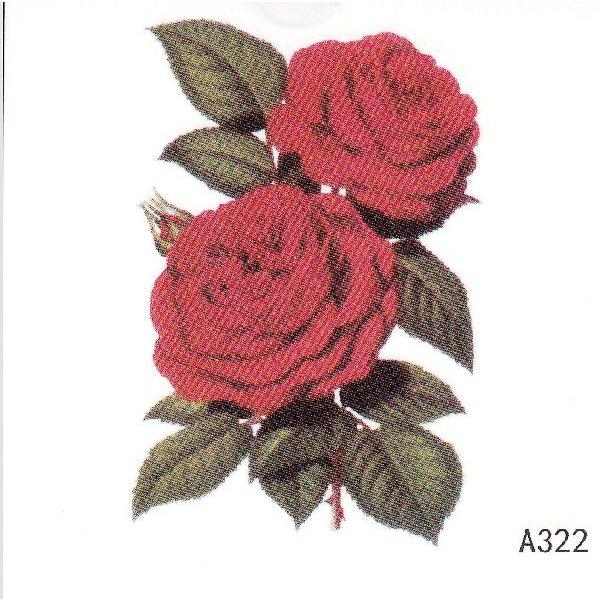 タトゥーシール 薔薇・バラ・ローズ　6x6cm　ハロウィン　仮装 コスプレ・a322