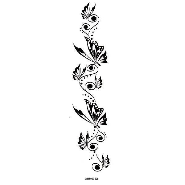 タトゥーシール　ボディーシール　【トライバル・蝶・バターフライ】　【15cm×4cm　ハロウィン　仮...