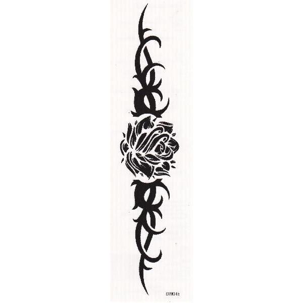 タトゥーシール　ボディーシール　【トライバル・花・フラワー・バラ・薔薇】　【15cm×4cm　ハロウ...