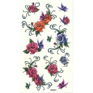 タトゥーシール 薔薇・バラ・ローズ【17x10cm　ハロウィン　仮装 コスプレ】【HM050】