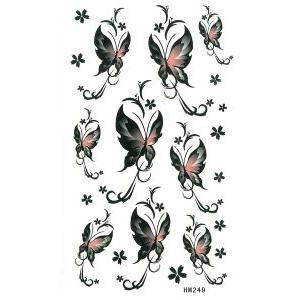 タトゥーシール 蝶・バタフライ　【17x10cm　ハロウィン　仮装 コスプレ・HM249】