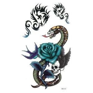 タトゥーシール 蛇 ヘビ ローズ 17x10cm ハロウィン 仮装 コスプレ Hm316 Hm316 スターショップ 通販 Yahoo ショッピング
