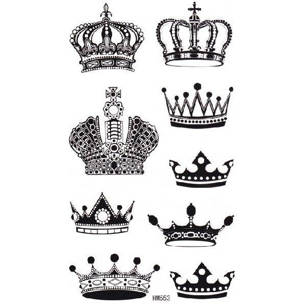 タトゥーシール  王冠　クラウン 17x10cm　ハロウィン　仮装 コスプレ HM553