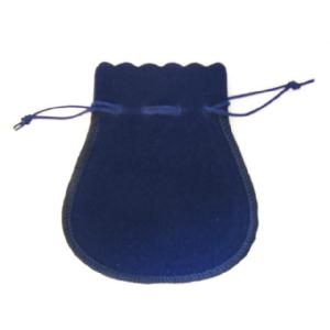 巾着袋(L)　ベルベット調　ブルー　95x110mm　1枚90円