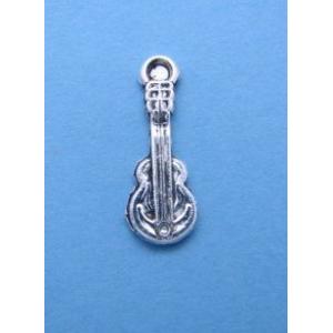 メタルパーツ ギター 約5x10mm 銀色 2個セット チャーム レジン mpr-106