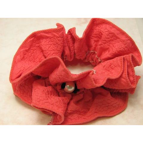 2Way シュシュ ヘアゴム レッド 赤　 SH04-RD  花