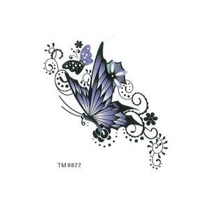 タトゥーシール 蝶・バタフライ　【6x6cm　ハロウィン　仮装 コスプレ・tm0822】
