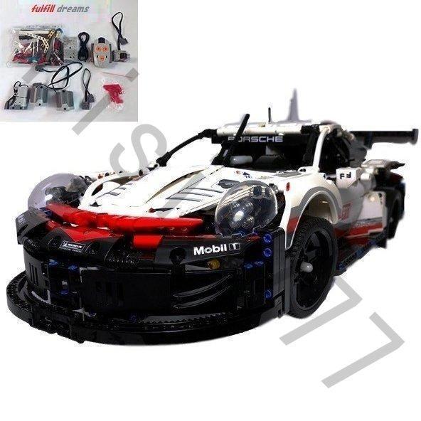 LEGOレゴ互換品 ポルシェ 911 RSR ブロック モーターセット ラジコン ミニカー スポーツ...