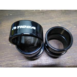 在庫処分 タイオガ アルミ ステムスペーサー 1.1/8″ 一枚の値段です ブラック 15mm 02000 ゆうメール可
